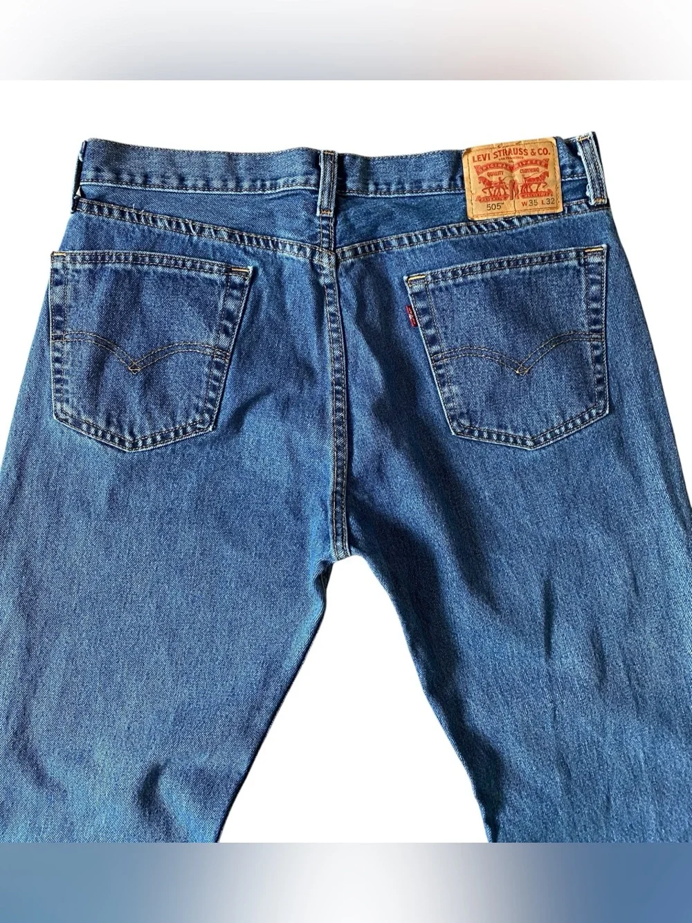 Levi's 505 Regular Fit Straight Leg Jeans Men's Blue Denim Classic 35X32